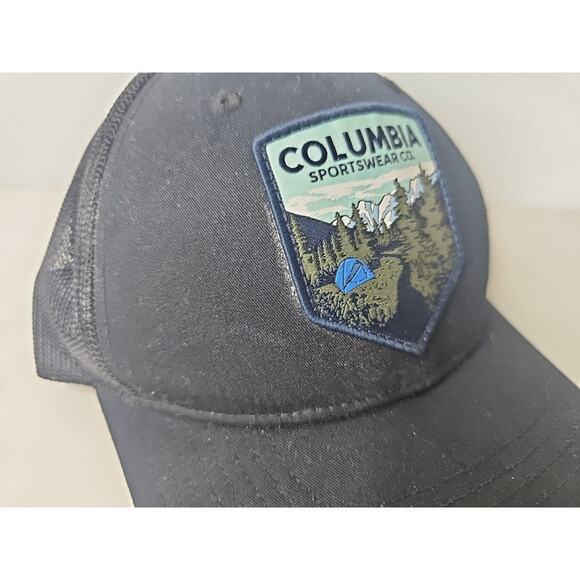 Columbia Mesh Snapback Hat Adult Black Sportswear Outdoor Quick Dry Trucker Cap - Picture 2 of 15